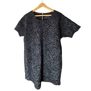 Zara Women's Black Chunky Knit Shirt Whimsygoth Grunge Streetwear SZ Medium